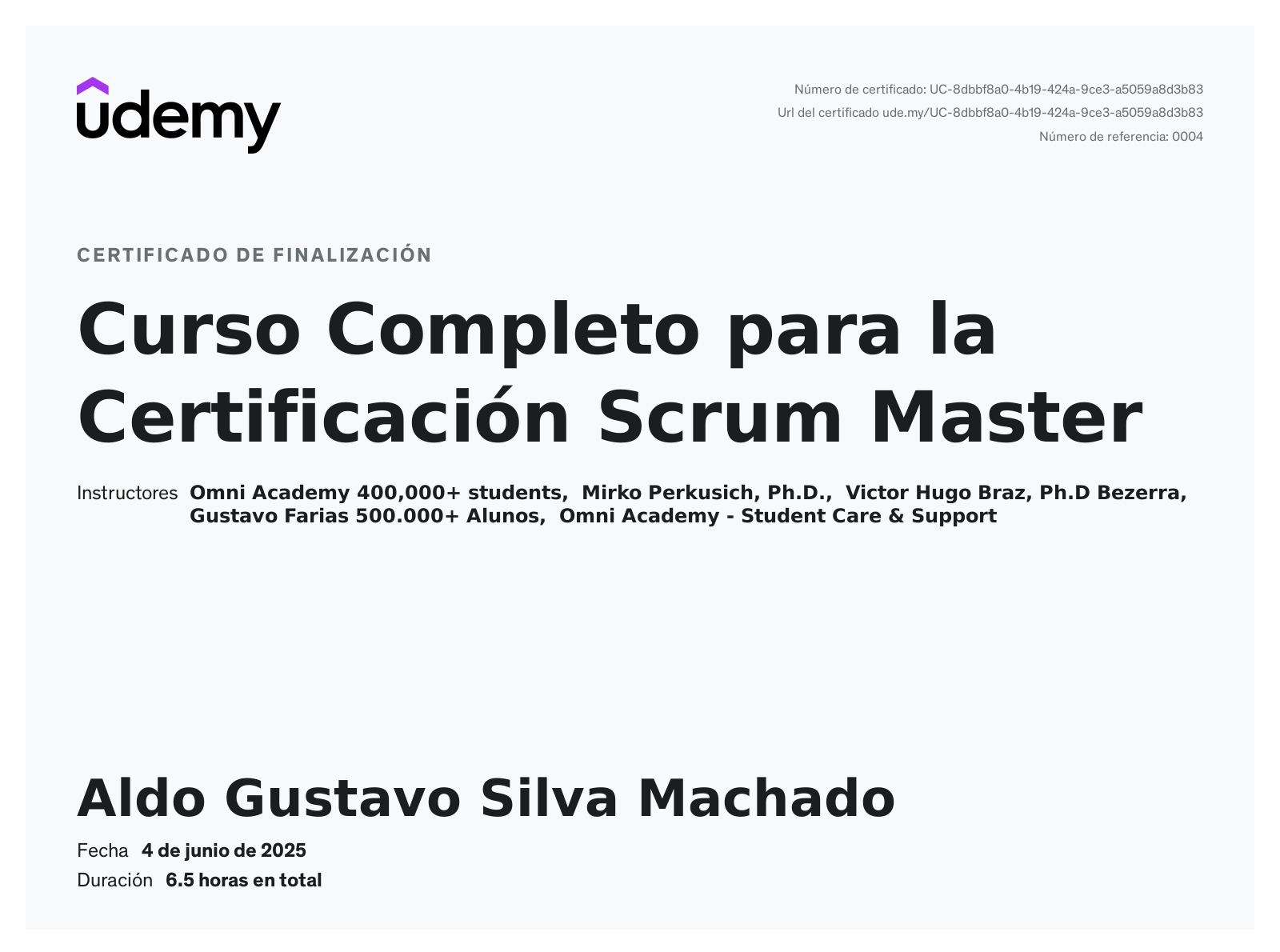 Curso Completo para la Certificación Scrum Master