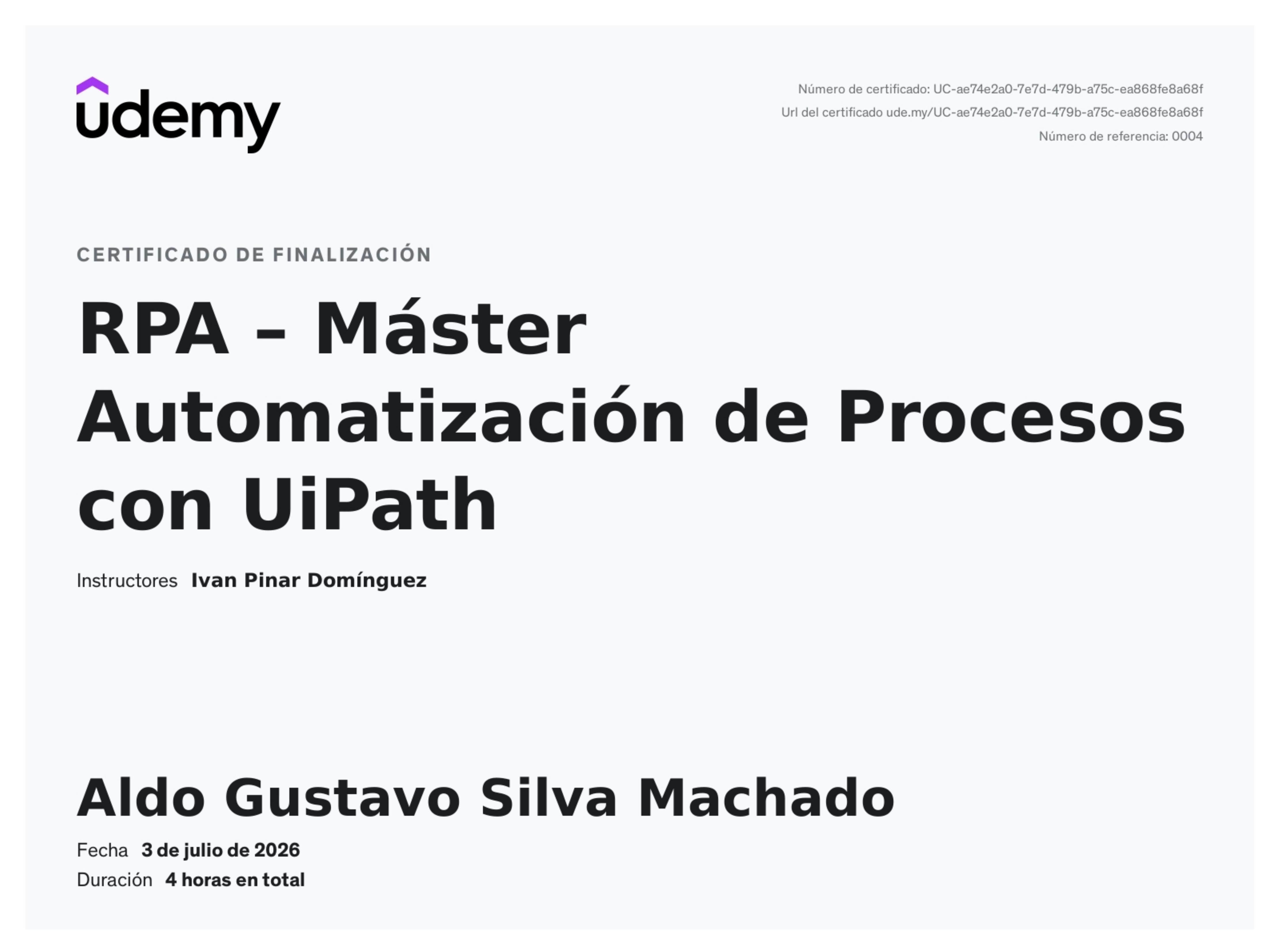 RPA – Máster Automatización de Procesos con UiPath